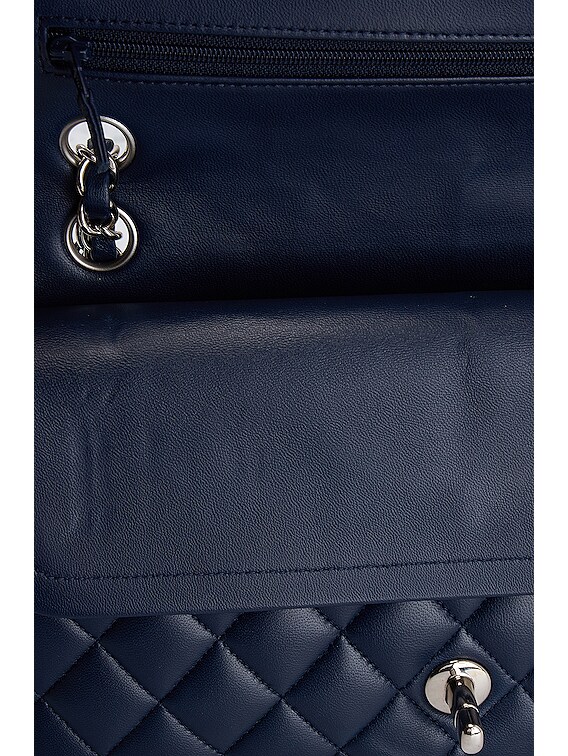 FWRD Renew Chanel Tricolor Lambskin Classic Double Flap in Blue | FWRD