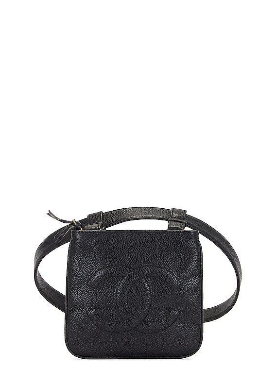 FWRD Renew Chanel Vintage Caviar CC Timeless Waist Pouch Bag in Black