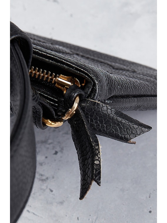 Chanel Vintage 1989 Black Lambskin Quilted Chain Belt Bag – I
