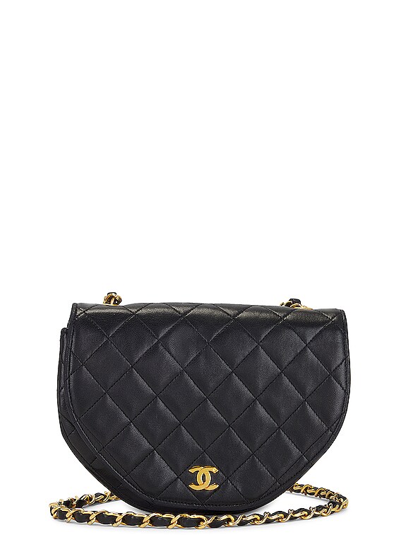 FWRD Renew Chanel Vintage Quilted Chain Shoulder Bag in Black