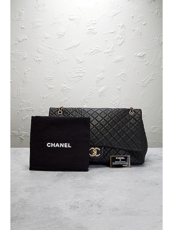 Chanel calfskin quilted xxl online travel flap bag black