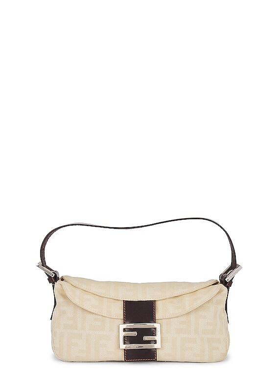 Fendi White/Black Zucca Canvas and Leather Strap You Adjustable