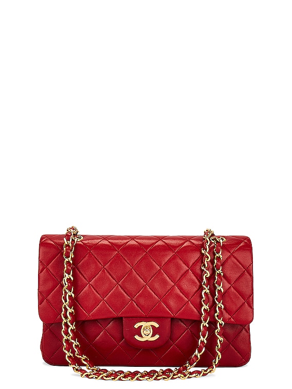FWRD Renew Chanel Quilted Flap Shoulder Bag in Red