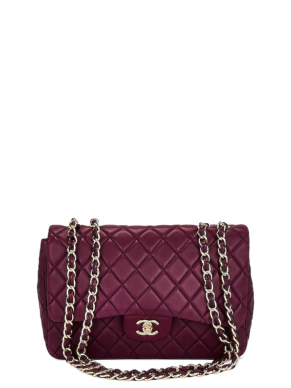 Chanel Burgundy Caviar Jumbo Double Flap Bag Chanel