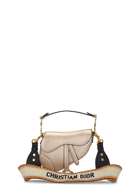 Christian Dior Saddle Bag White Gold Hardware Ladies 2WAY Bag
