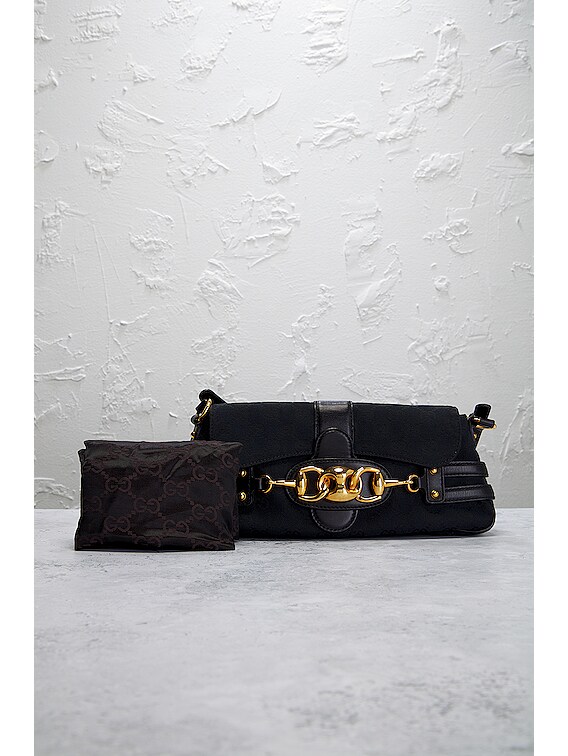 Gucci Black GG Canvas and Leather Bamboo Tassel Shopper Tote Gucci