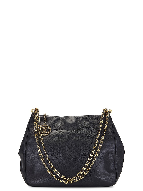 Chanel Black Quilted Caviar CC Filigree WOC Wallet On Chain Gold