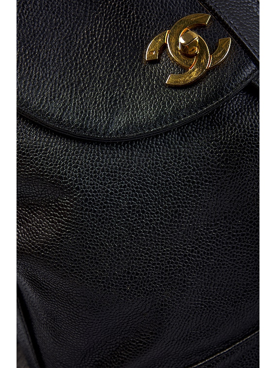 FWRD Renew Chanel Caviar Triple Coco Turnlock Chain Backpack  display picture 3