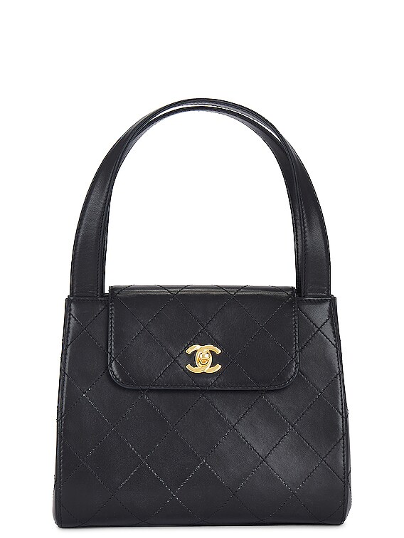 FWRD Renew Chanel Turnlock Quilted Shoulder Bag in Black