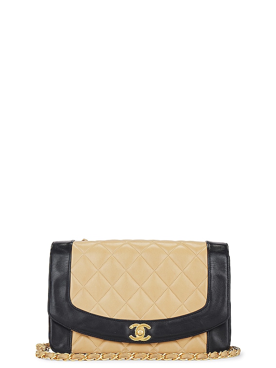 Chanel Quilted Lambskin Shoulder Bag in Beige