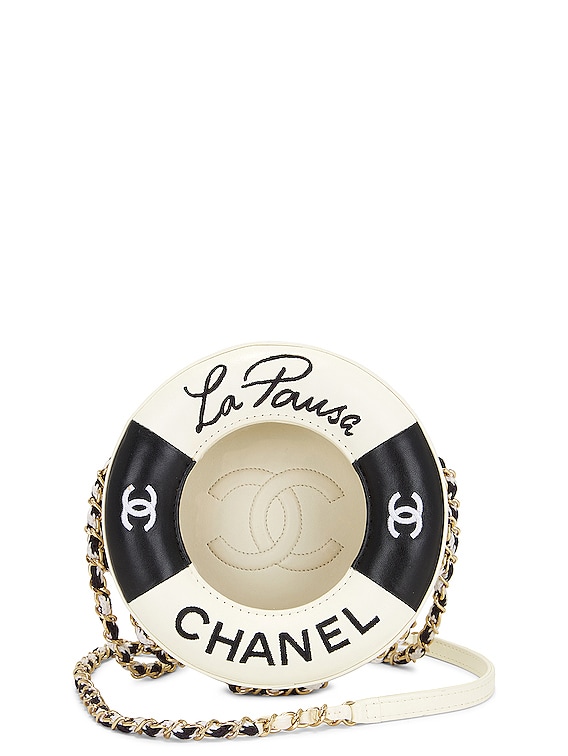 FWRD Renew Chanel La Pausa Cruise Shoulder Bag in Black & White