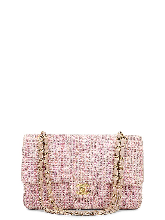 Chanel Quilted Double Flap Chain Shoulder Bag in Pink