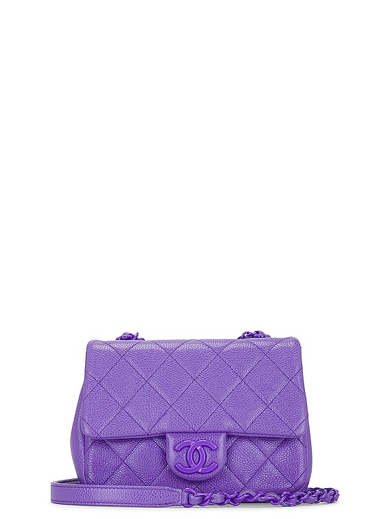 Chanel Quilted Lambskin Shoulder Bag in Purple