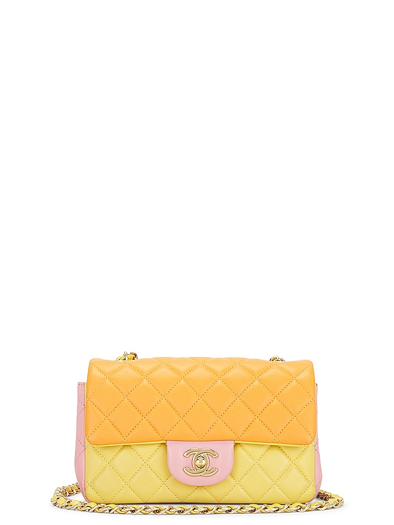 FWRD Renew Chanel Mini Quilted Tricolor Turnlock Rectangular Flap Bag in  Multi