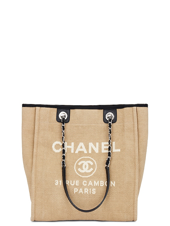 FWRD Renew Chanel North South Deauville Tote in Beige