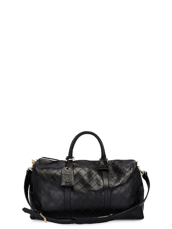 Chanel Quilted Lambskin Boston Bag in Black