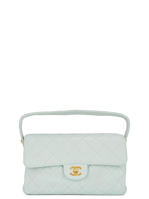 Chanel Coco Mark Quilted Lambskin Doubleflap Handbag in Mint
