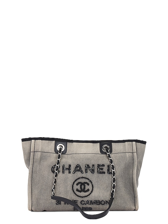 grey chanel canvas bag