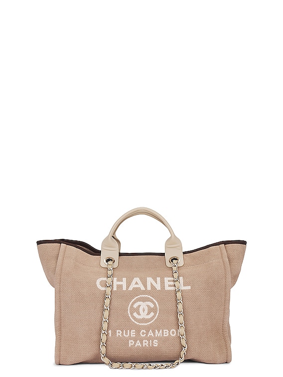 Chanel Deauville GM 2 Way Tote Bag in Beige