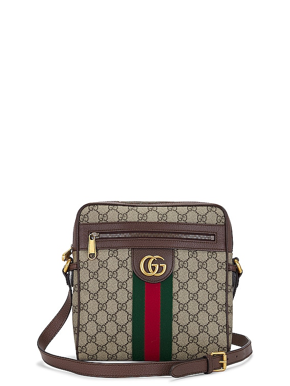 FWRD Renew Gucci GG Supreme Ophidia Messenger Crossbody Bag