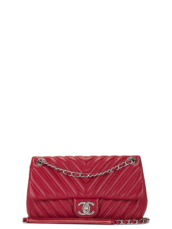 FWRD Renew Chanel Quilted Flap Shoulder Bag in Red