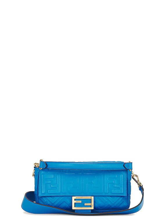Fendi - Authenticated Baguette Handbag - Cloth Blue for Women, Very Good Condition