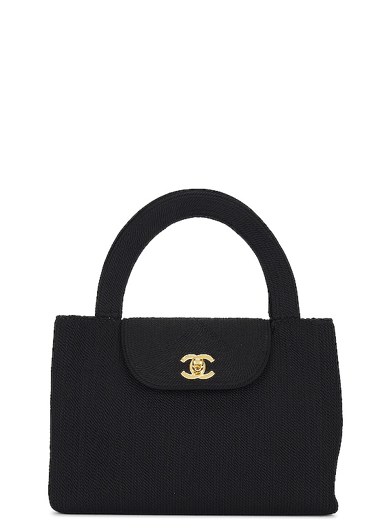FWRD Renew Chanel Coco Turnlock Handbag in Black
