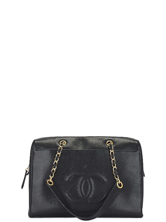 Chanel Coco Mark Caviar Chain Tote Bag in Black