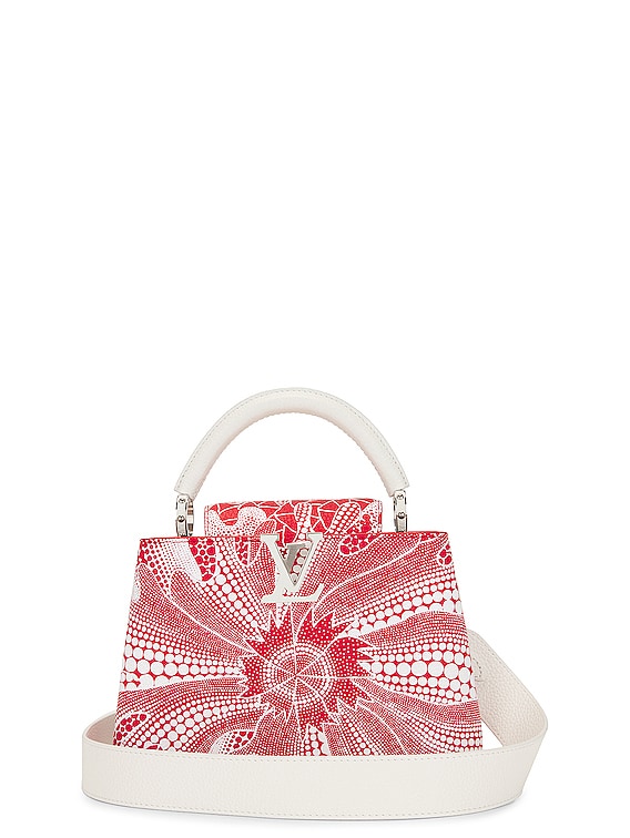 FWRD Renew Louis Vuitton Calfskin Capucines Handbag in Red