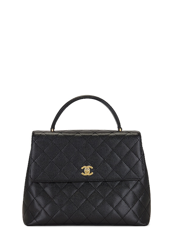 Chanel Black Caviar Top Handle Leather ref.1006953 - Joli Closet