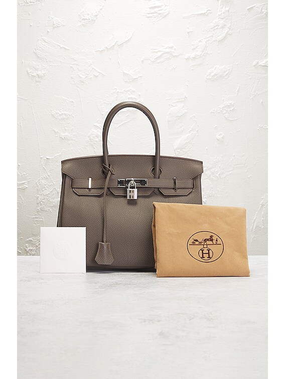 FWRD Renew Hermes Togo Birkin 30 Handbag in Grey Etain