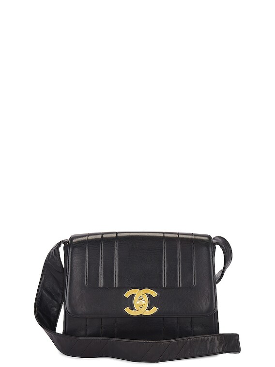 FWRD Renew Chanel Sequin Mini Flap Shoulder Bag in Black