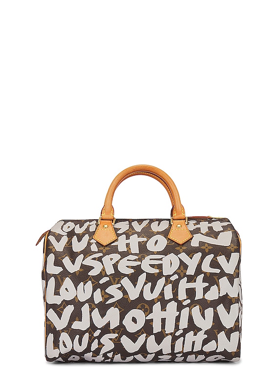 Pre-owned Louis Vuitton 2001 Monogram Graffiti Speedy 30 Handbag In Brown
