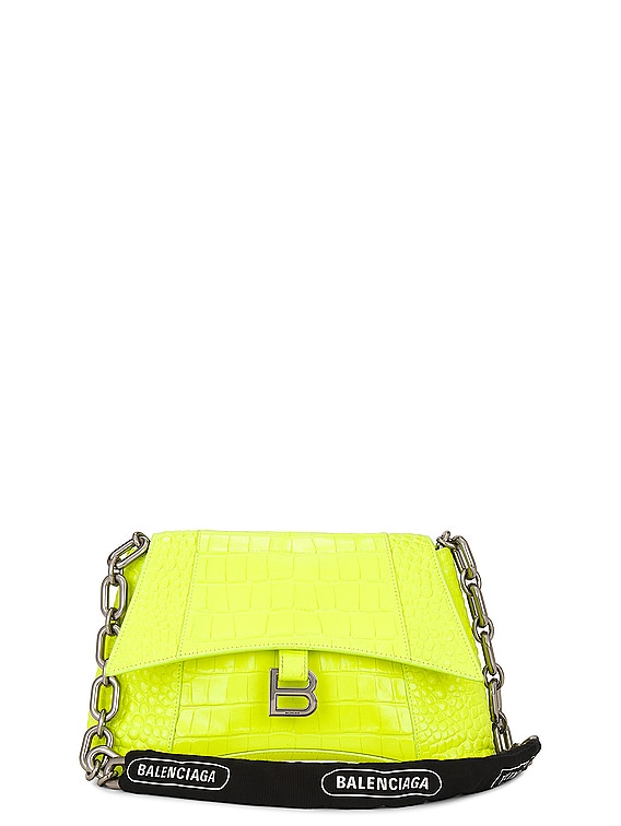 FWRD Renew Balenciaga Small Downtown Shoulder Bag in Fluo Yellow FWRD