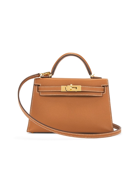 FWRD Renew Hermes Epsom Kelly 20 Handbag in Gold | FWRD