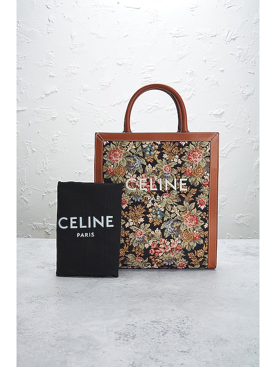 FWRD Renew Celine Vertical Floral Jacquard Tote Bag in Multi FWRD