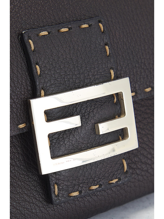 FWRD Renew Fendi Selleria Baguette Shoulder Bag in Black | FWRD