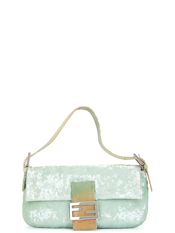 fendi sequin baguette green