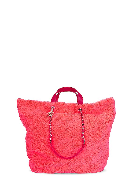 FWRD Renew Chanel Coco Charm 2 Way Chain Tote Bag in Pink | FWRD
