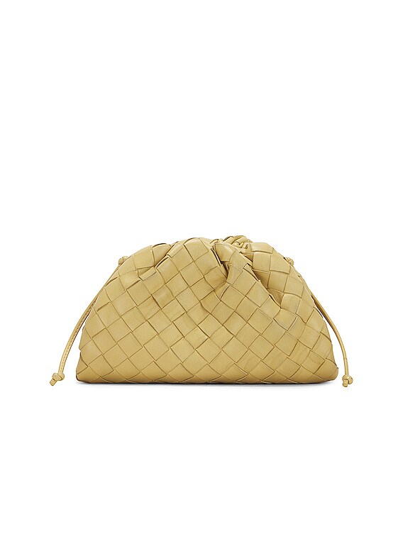 BOTTEGA VENETA yellow mini Leather Woven Pouch Clutch Crossbody Bag