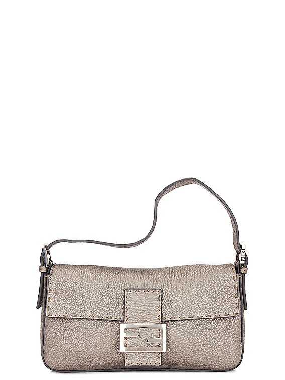 FWRD Renew Fendi Selleria Mama Baguette Shoulder Bag in Silver | FWRD