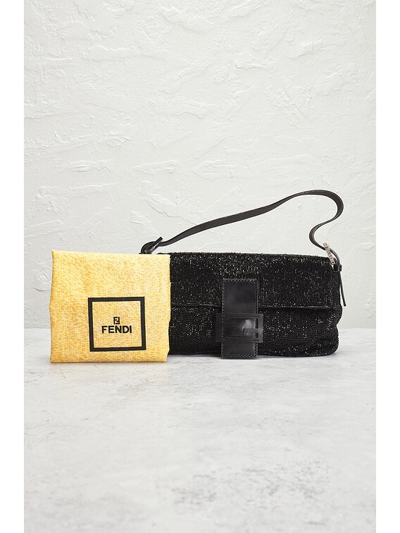 FWRD Renew Fendi Beaded Mama Baguette Shoulder Bag in Black | FWRD