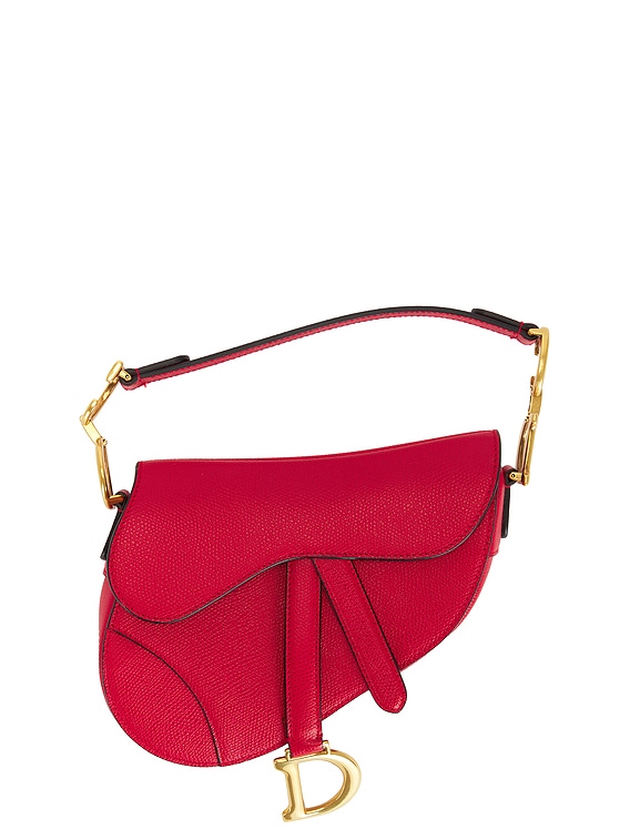 FWRD Renew Dior Saddle Bag in Red | FWRD