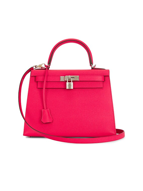 FWRD Renew Hermes Epsom Kelly 25 Handbag in Pink | FWRD FWRD Renew Hermes Epsom Kelly 25 Handbag in Pink | FWRD
