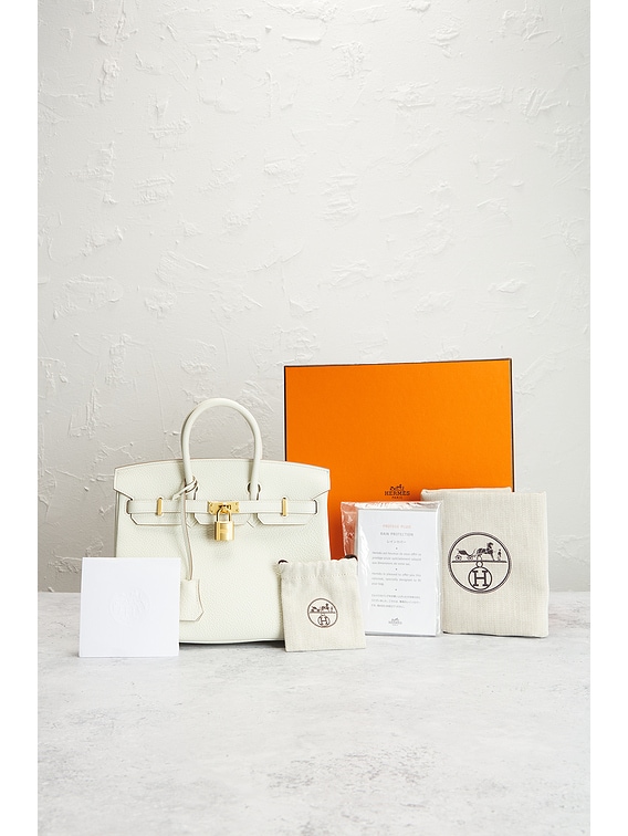 FWRD Renew Hermes Togo Birkin 25 Handbag in Cream | FWRD