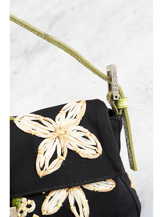 FWRD Renew Fendi Floral Embroidered Mama Baguette Shoulder Bag in