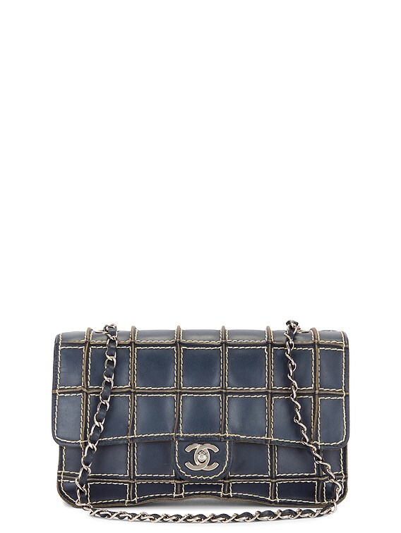 FWRD Renew Chanel Wild Stitch Chocobar Turnlock Chain Shoulder Bag