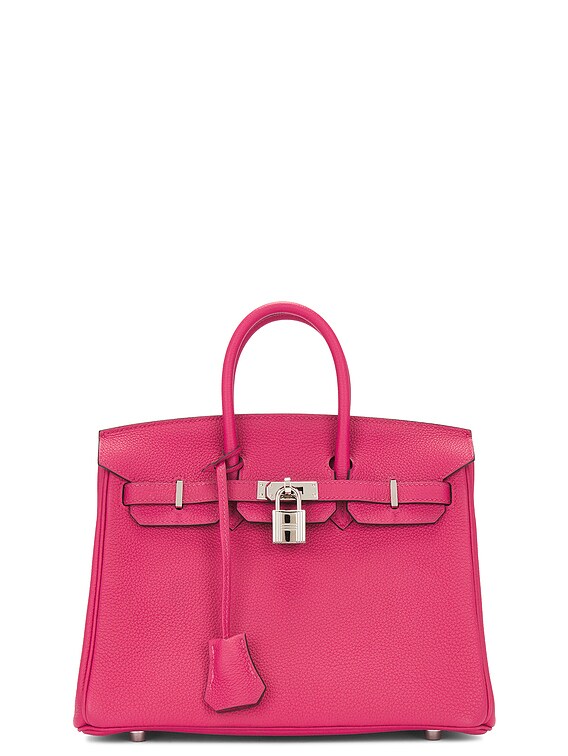 FWRD Renew Hermes Taurillon Novillo Birkin 25 Handbag in Pink FWRD