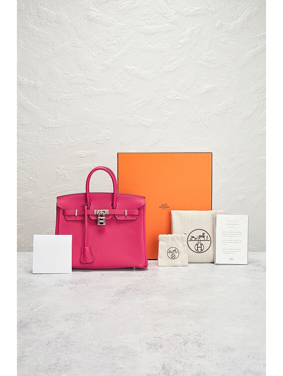 FWRD Renew Hermes Taurillon Novillo Birkin 25 Handbag in Pink FWRD