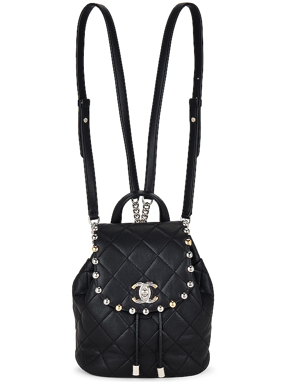 FWRD Renew Chanel Metallic Bubble Backpack in Black